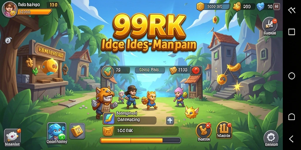 Screenshot gameplay 99RK menampilkan karakter yang sedang bertarung dengan latar belakang yang memukau.
