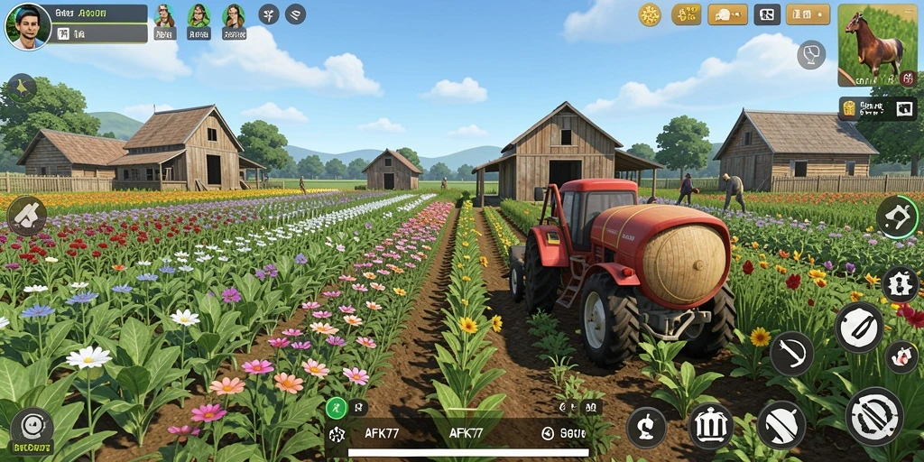 Tampilan gameplay AFK77 yang menarik dan penuh warna.