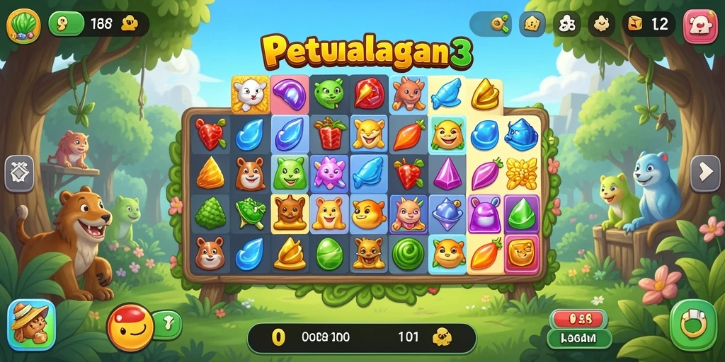 Tampilan gameplay seru dengan kombinasi warna-warni dalam API288.