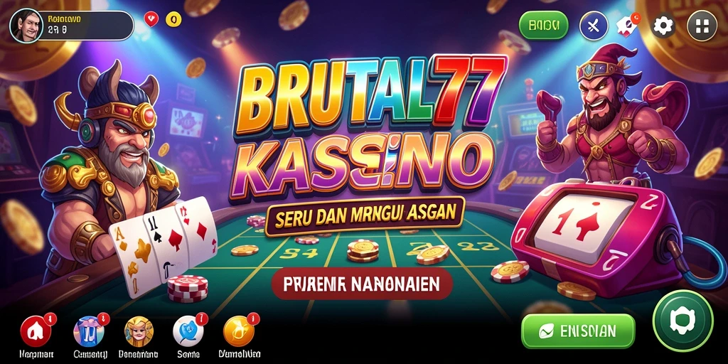Tampilan gameplay yang seru di BRUTAL77 dengan berbagai permainan Kasino.