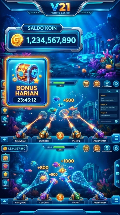 Screenshot aplikasi v21 menampilkan antarmuka yang ramah pengguna.